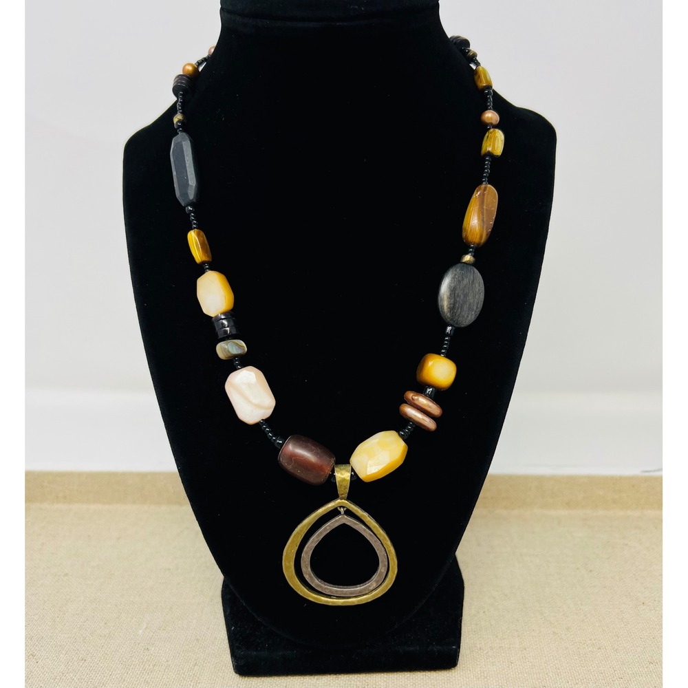 Silpada Sterling Silver Multi Gemstone Tigers Eye Teardrop Pendant Necklace